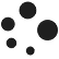 Abstract black circles of varying sizes on white background, symbolizing AI data nodes or cybersecurity network for Defcon...
